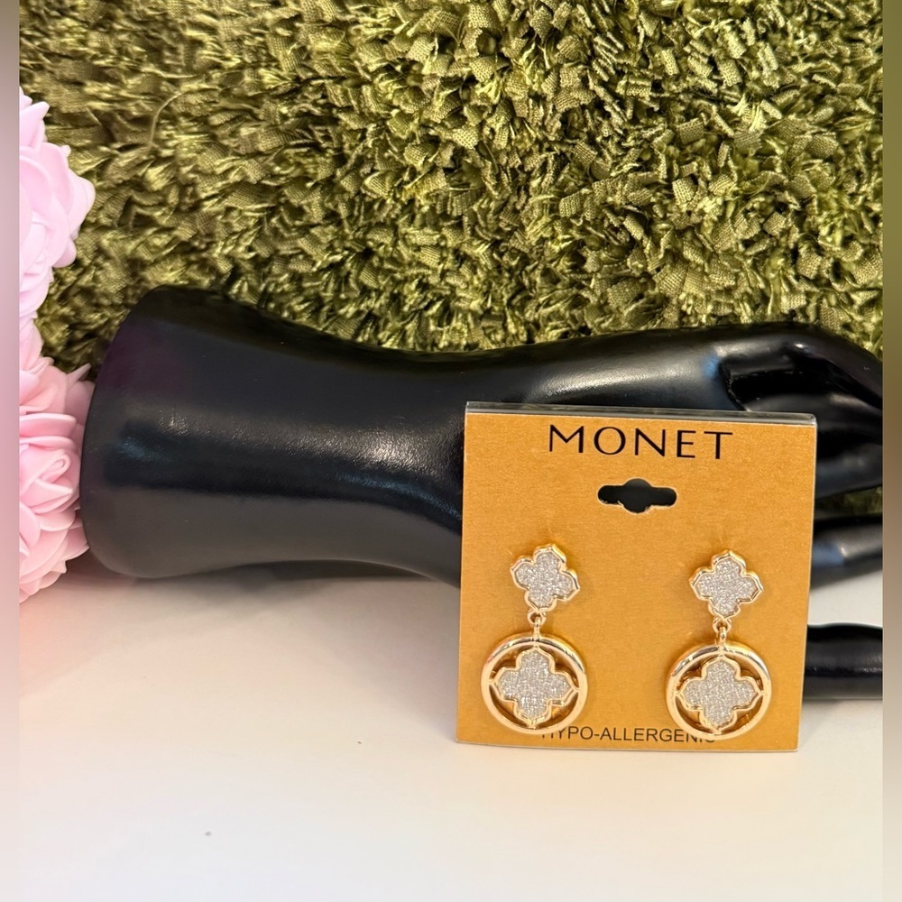 NWT- Monet Hyper allergenic drop earrings